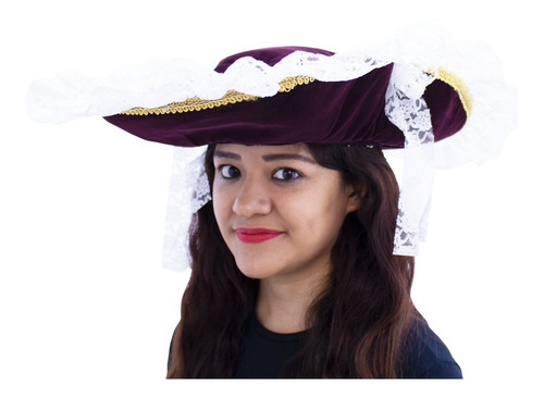 Sombrero Capitan Pirata De Terciopelo Adulto