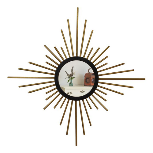 Espelho Decorativo Com Moldura Mini Supernova Dourado