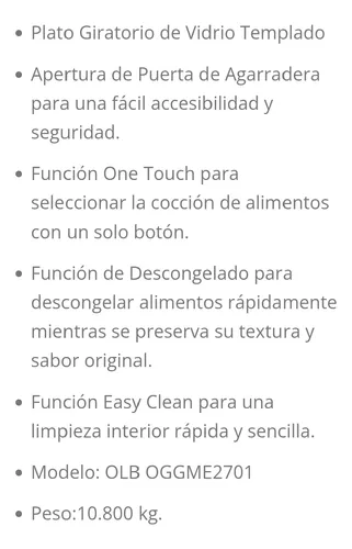Microondas Oster 20lt