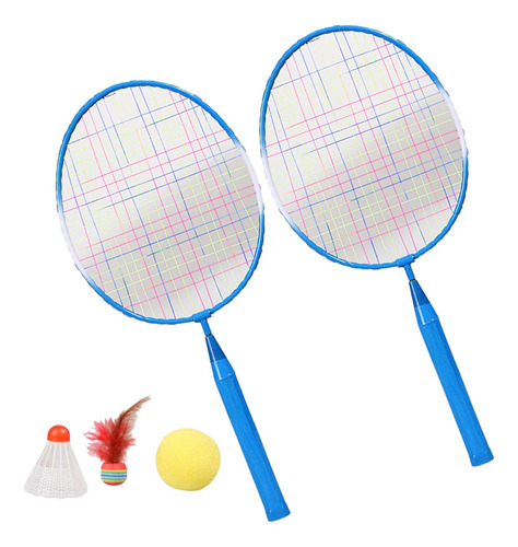 Juego De Raquetas De Bádminton Mini Volantes Raqueta Azul