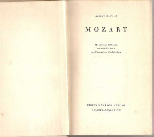 Mozart - Annette Kolb - Biografía En Alemán