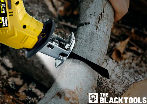 Serra Sabre A Bateria 21v Profissional Portátil 3000 Rpm Com 4 Laminas Madeira/metal/pvc Tcr21bsb The Black Tools