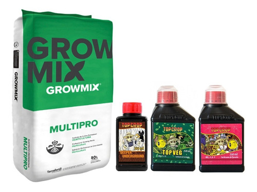 Growmix Multipro 80lts Top Crop Under 100ml Veg Bloom 250 Ml