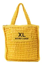 Comprar Cartera Mujer Cartera Xl Extra Large Denis Tote Amarillo Acabado de los herrajes Níquel Correa de hombro A tono Diseño de la tela Liso