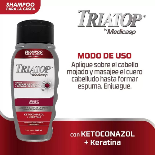 Triatop Brillo Y Suavidad Keratina Control Caspa 165ml