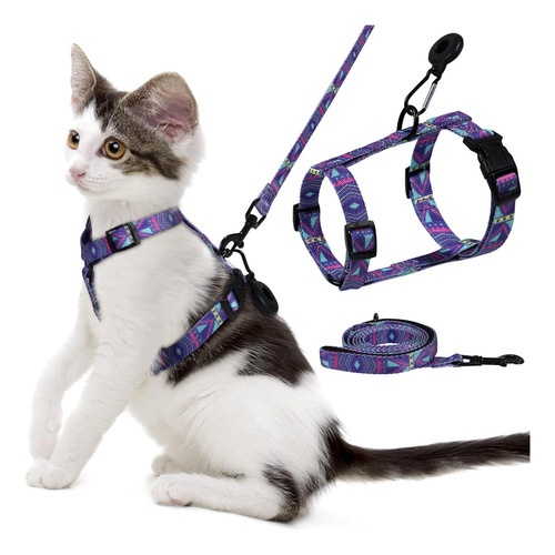 Juego De Arnés Y Correa Para Gatos Con Soporte Para Airtag,