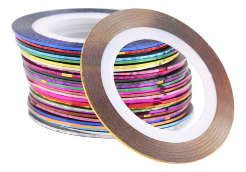 Rollo de cinta adhesiva para uñas, decoración de alambre dorado, 10 unidades de colores aleatorios
