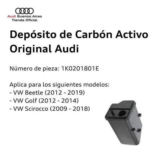 Imagen 3 de 7 de Canister Depósito De Carbón Activo Audi 1k0-201-801-e