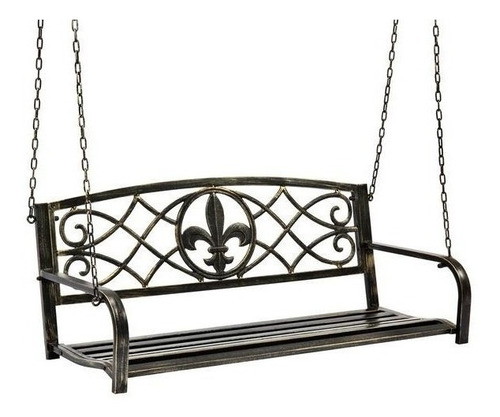 Banca Columpio De Metal Con Detalles De Flor De Lis Bronce Swing Bench