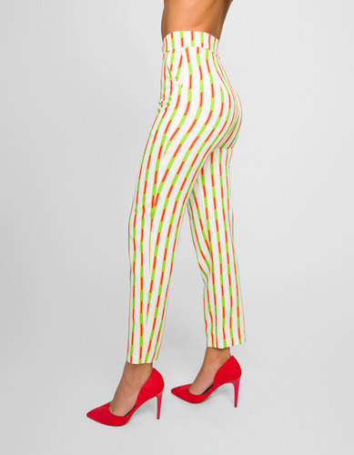 Leggin Gris A Rayas Eva Moda