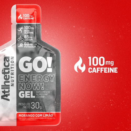 Go! Energy Now Gel 10un de 30g cada - Atlhetica SABOR:Morango com Limão