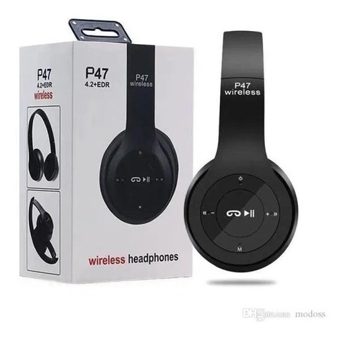 Imagen 2 de 3 de Audifonos Inalambricos P47 Bluetooh Mp3 Msd Rpc Celular