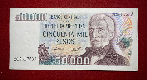 Billete 50000 Pesos Ley Argentina Bottero 2497 Excelente