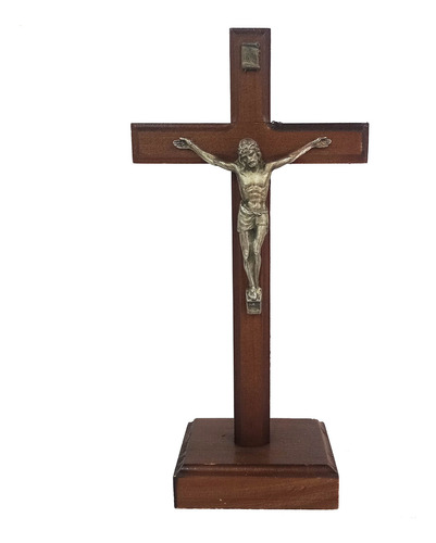 Imagen Religiosa - Crucifijo De Madera Con Pie 30cm 