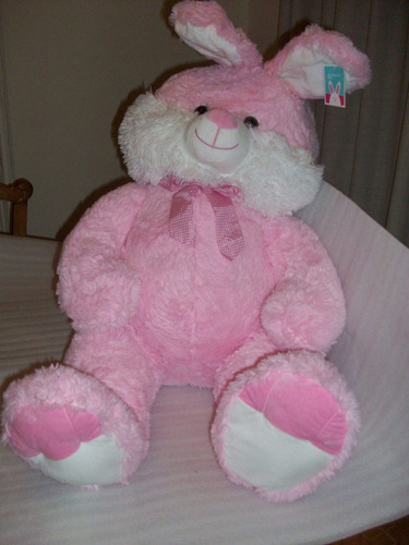 Peluche Gigante Conejo Rosado Holiday Time Rosa (Usado)