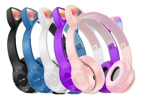 Audífonos Orejas Gato Auriculares Inalámbricos Bluetooth - BLANCO