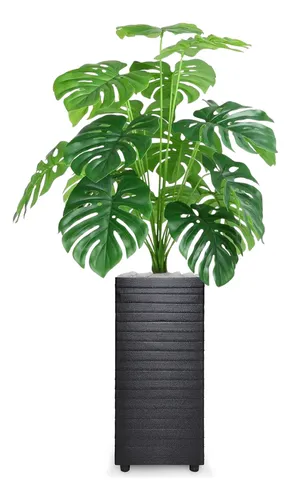 Planta Artificial Costela De Adão Grande + Vaso Decorativo
