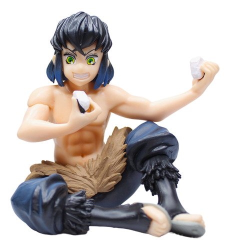 Figura Inosuke Comiendo Onigiri Sentado Demon Slayer