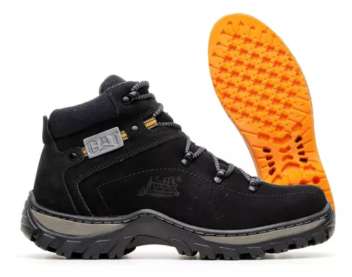 Bota Caterpillar Masculina Em Couro Com Palmilha Em Gel Macia