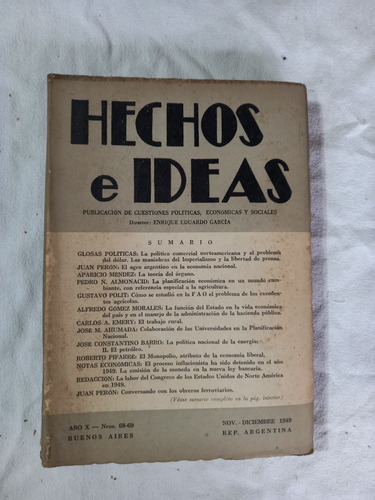 Hechos E Ideas 1949 Perón Méndez Almonacid Ahumada Polit