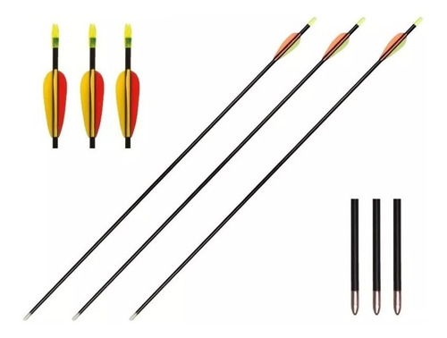 Arco Composto Mankung Cb55b 55 L + 3 Flechas Fibra De Vidro