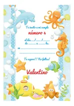 Comprar Kit Imprimible Animalitos Mar Candybar Invitación Bolsitas