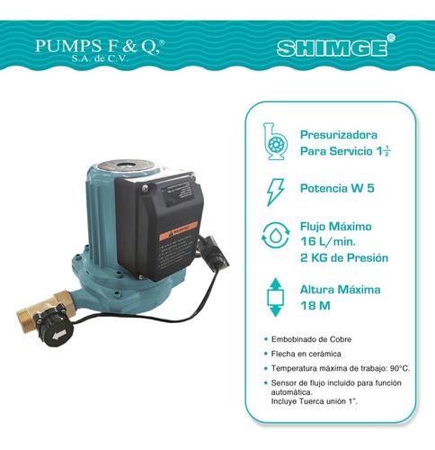 Imagen 2 de 7 de Bomba Presurizadora Automático Integrado Shimge Zp20-18-220