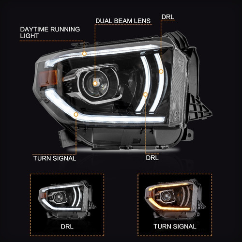 Faro Led Tundra Led Headlight Drl Luz Dinámica Vland