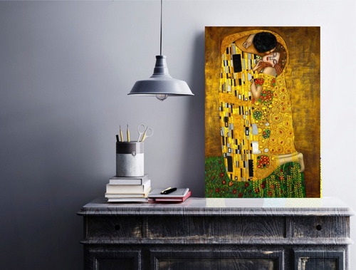 Cuadro Arte Digital Obras Gustav Klimt El Beso 27x42 Cm