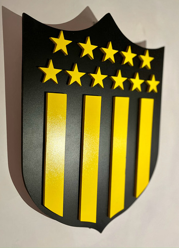 Escudo De Peñarol En Madera Melaminico Para Colgar