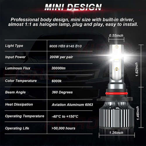 Kit De Camionetas Focos Led 9005 9006 Para Chevrolet C1500 9