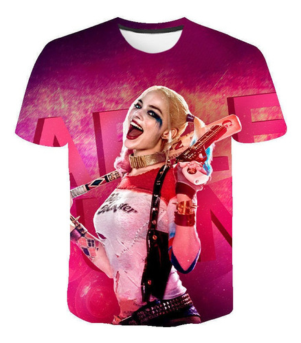 Camiseta De Manga Corta Con Estampado 3d De Harley Quinn