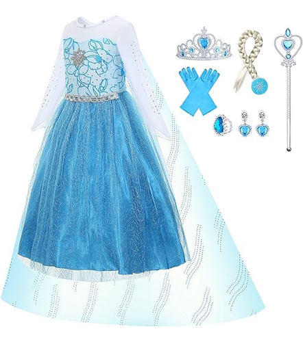 Vestido Elsa Para Niñas Pequeñas Disfraz Princesa Con Patron
