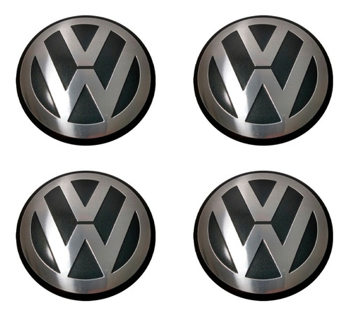 Kit 4 Emblema Volkswagen 55 Mm Para Calota Miolo Centro Vw