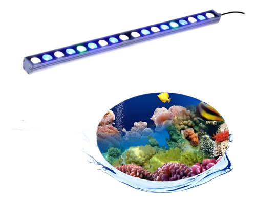 Azul Y Blanco 54w Led Acuario Luz Barra Lámpara De 55cm La I