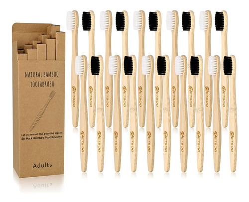 Ecoetboo Cepillo De Dientes De Bambu Mediano Adulto, Paquete