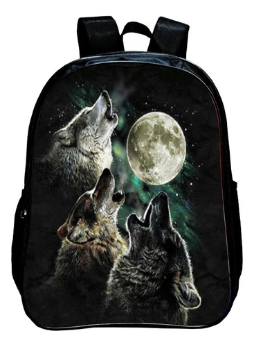 Nueva Mochila Escolar Infantil Con Estampado Animal Wolf Al