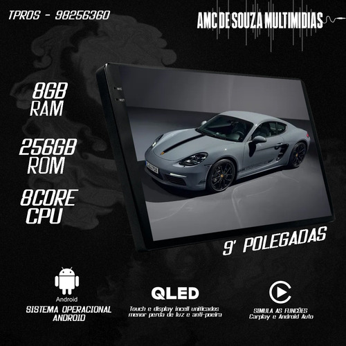 Multimidia Palio 13/19 9p Octacore Carplay 256gb Tpros 360