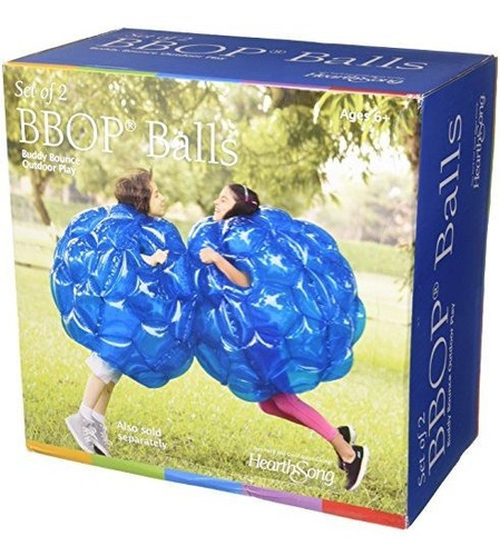 Juego De 2 Azul Bbop Buddy Bumper Ball Inflable Blow Up Giga