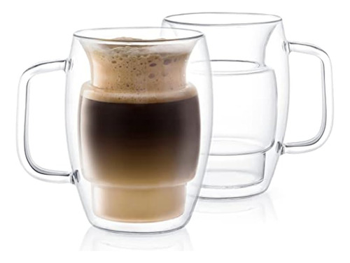 Joyjolt Cadus Glass Coffee Cups Tazas Con Aislamiento De Dob