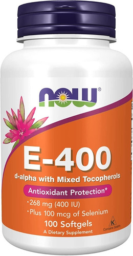 Now Foods Vitamin E-400 - 100 Soft - Unidad a $1879