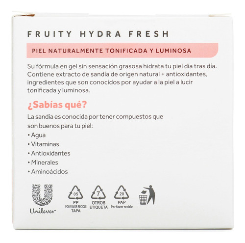 Gel Hidratante Ponds Fruity Hidra Fresh Sandia 50 Gr