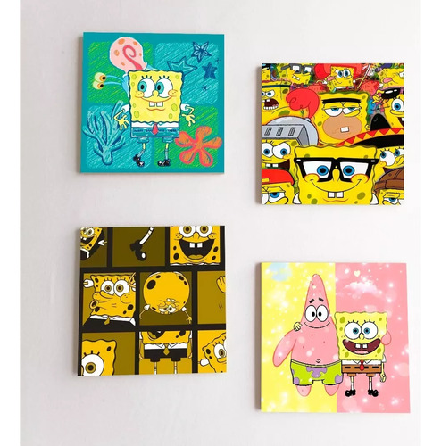 4 Piezas Pintura De Diamantes Bob Esponja 30x30cm