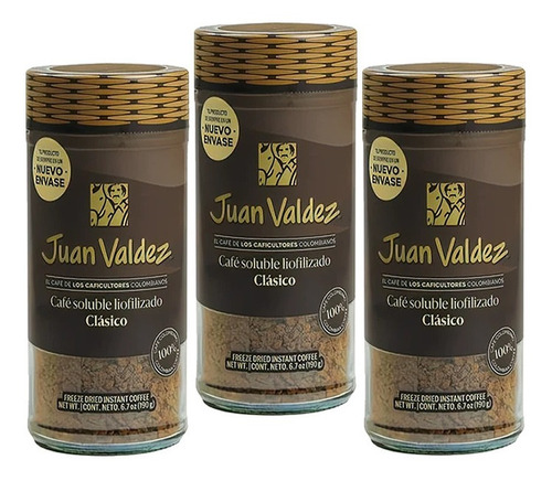 3 Café Juan Valdez Liofilizado - g a $624