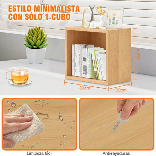 Librero Organizador Cubos Apilables De Madera Multifuncional