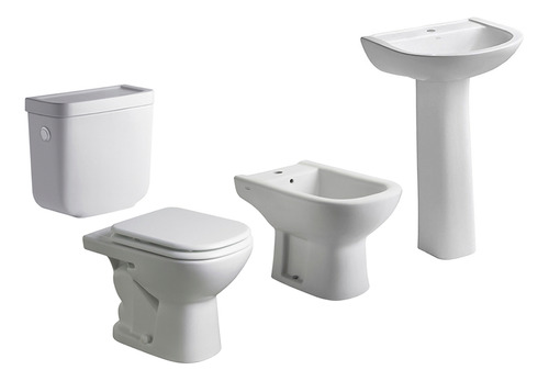 Juego De Baño Ferrum Bari Completo Bidet + Bacha 1 Agujero