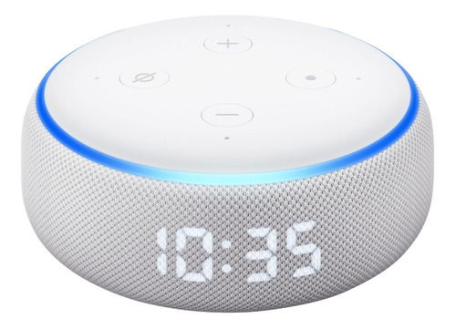 Imagen 2 de 4 de Amazon Echo Dot 3rd Gen with clock con asistente virtual Alexa, pantalla integrada sandstone 110V/240V