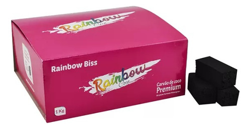 Carvão Narguile Premium Rainbow Biss Retangular - 1kg