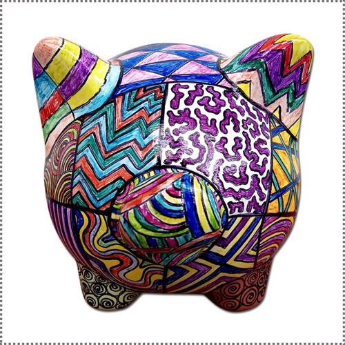 Chancho Alcancia Grande Zentangle 