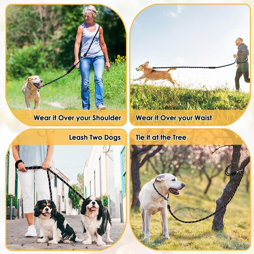 Correa Para Perros Lukovee Con Manos Libres, Ajustable Para